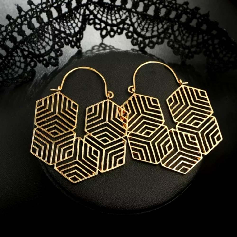 GOLD BOHO EARRINGS‎